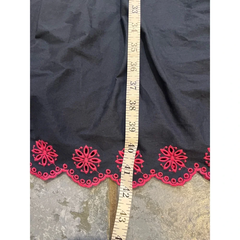 J. Crew Black Tiered‎ Maxi Dress Embroidered Trim Spaghetti Straps Size 2
